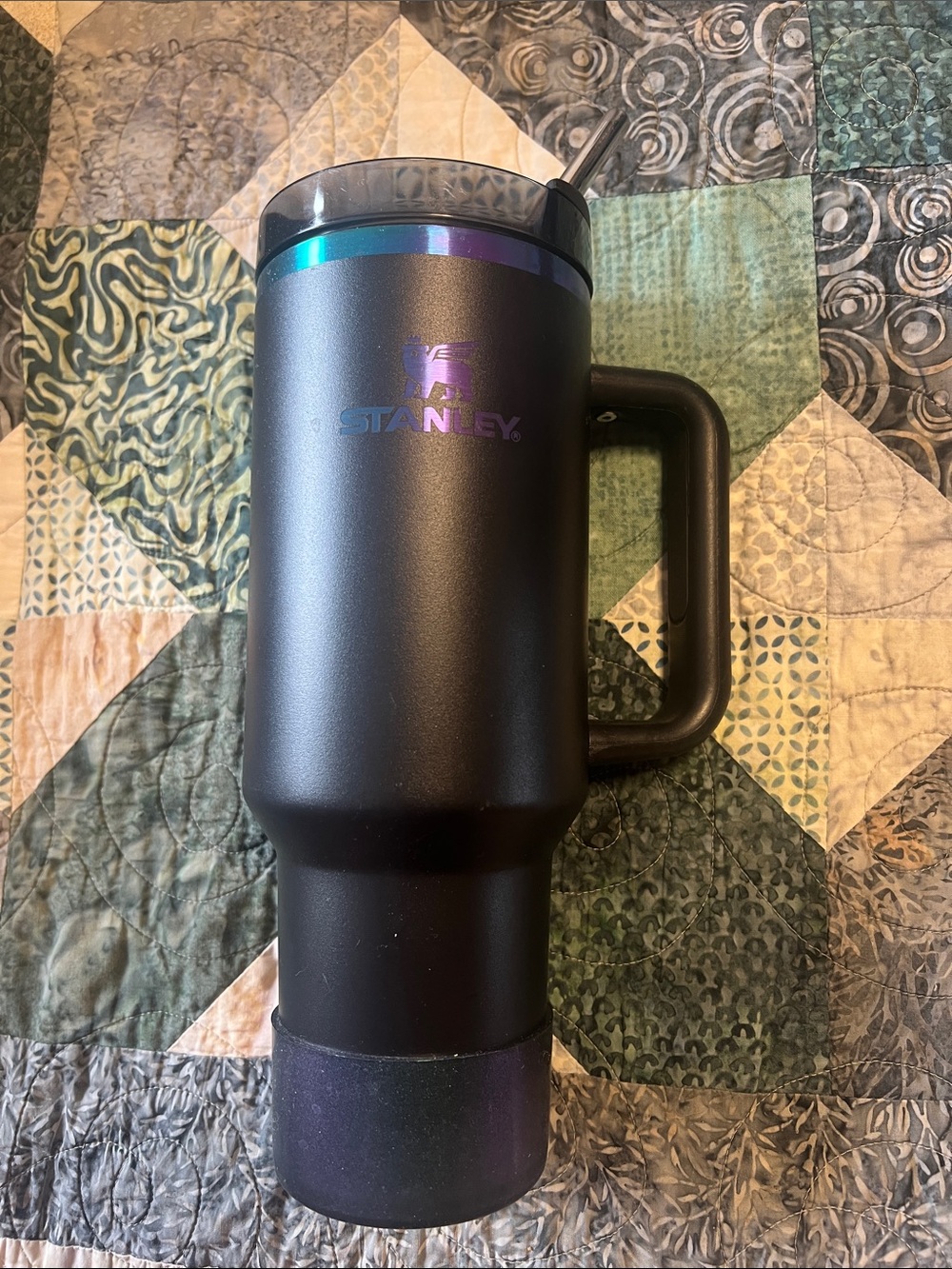Stanley Black Travel Tumbler with Iridescent Accents
